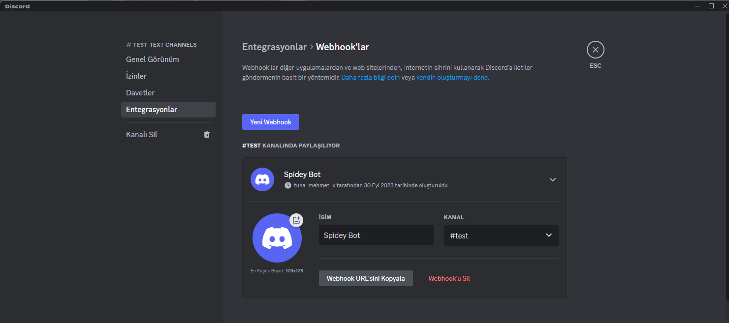 discord webhook url